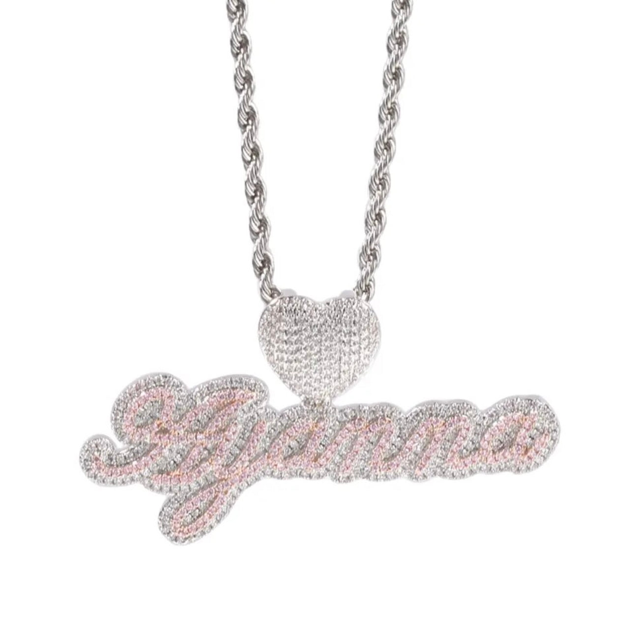 Bubble Letter Heart Pendant