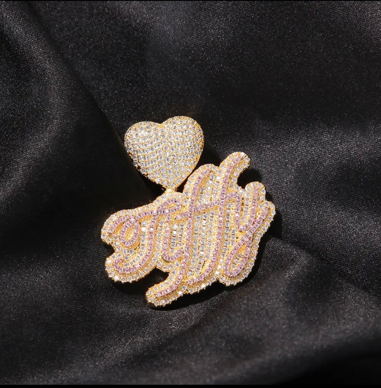 Bubble Letter Heart Pendant