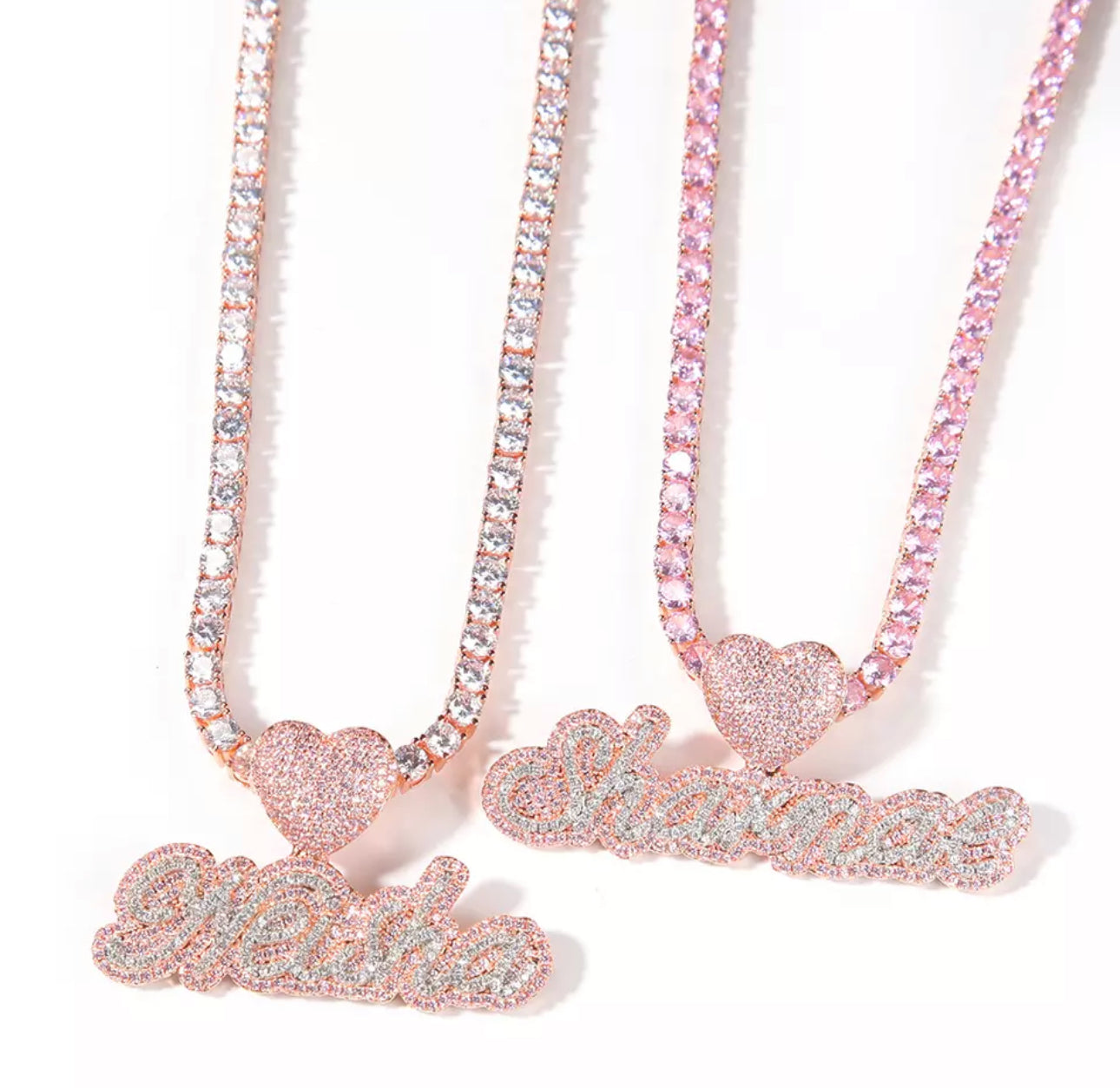 Bubble Letter Heart Pendant
