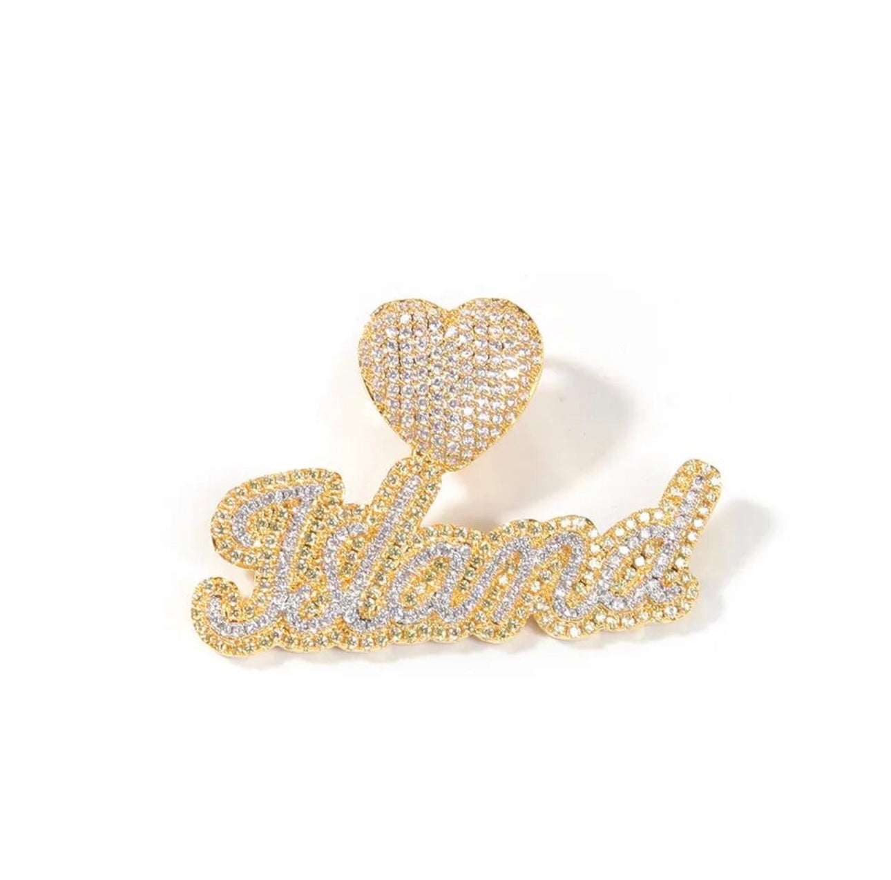 Bubble Letter Heart Pendant