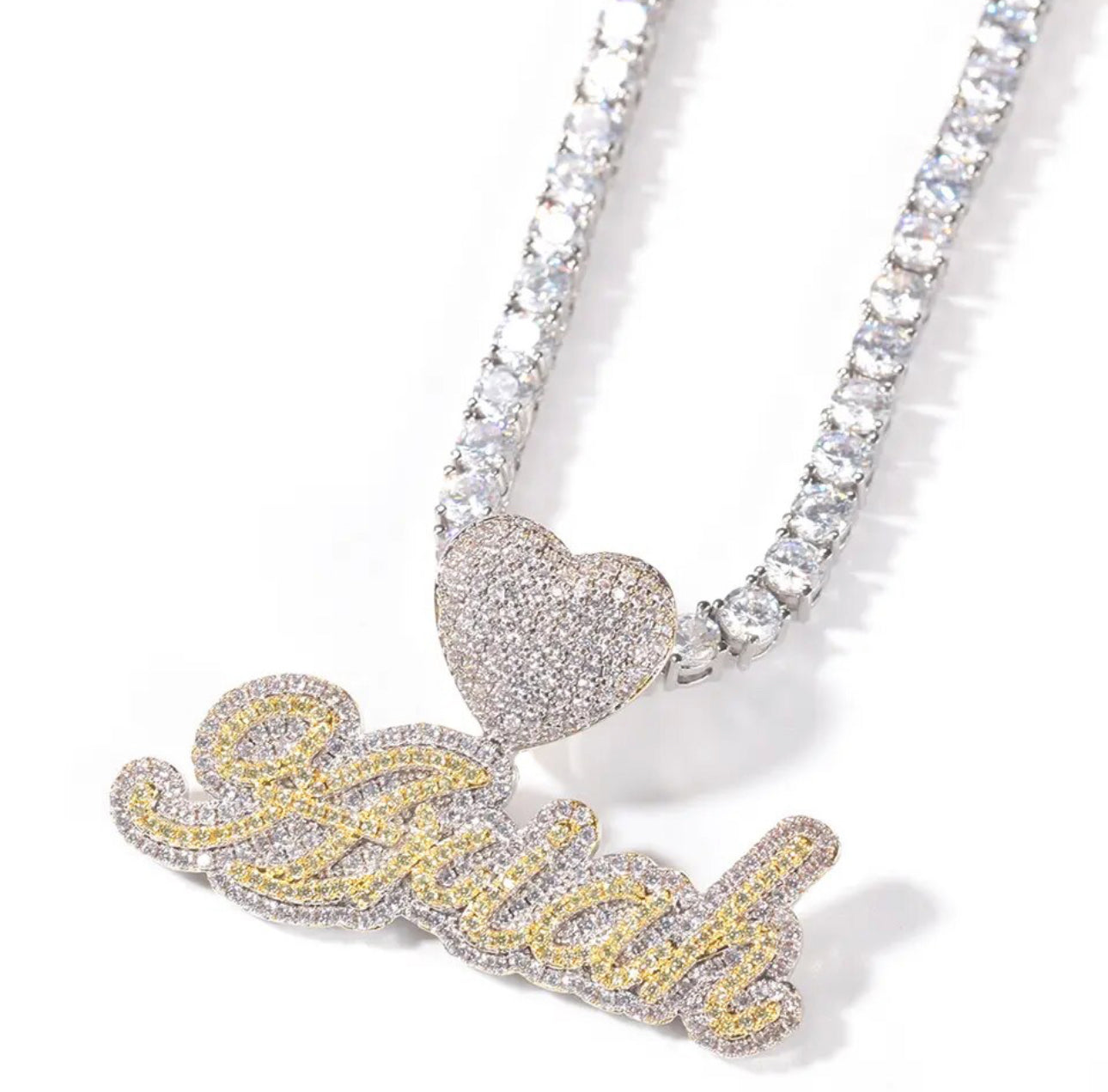 Bubble Letter Heart Pendant