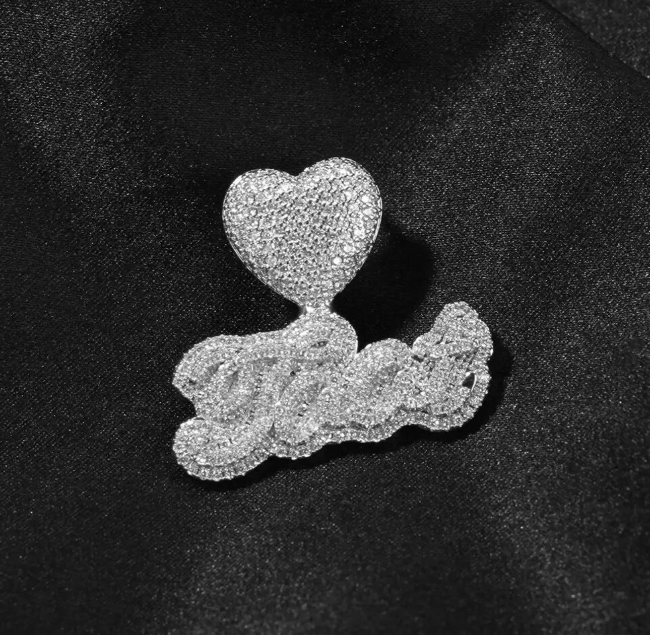 Bubble Letter Heart Pendant