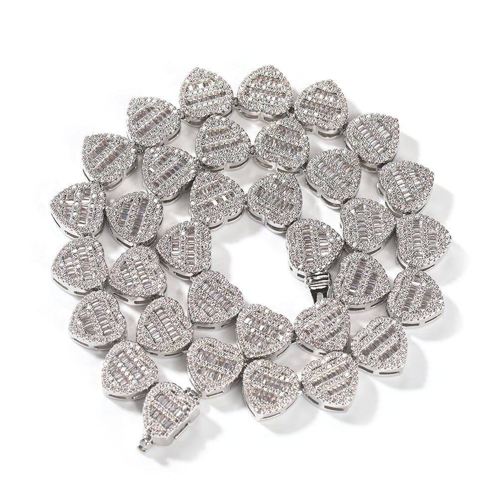 12mm Baguette Heart Necklace