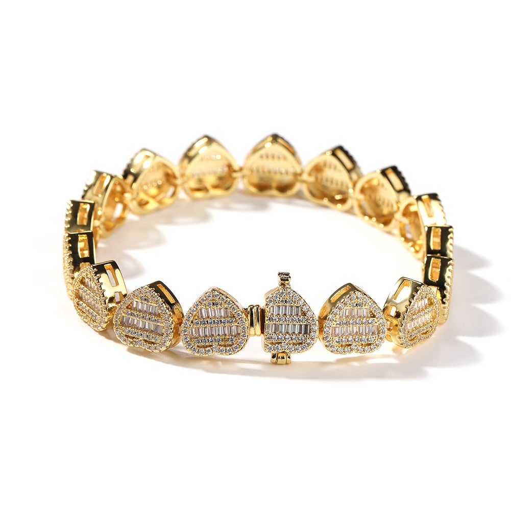 12mm Baguette Heart Bracelet