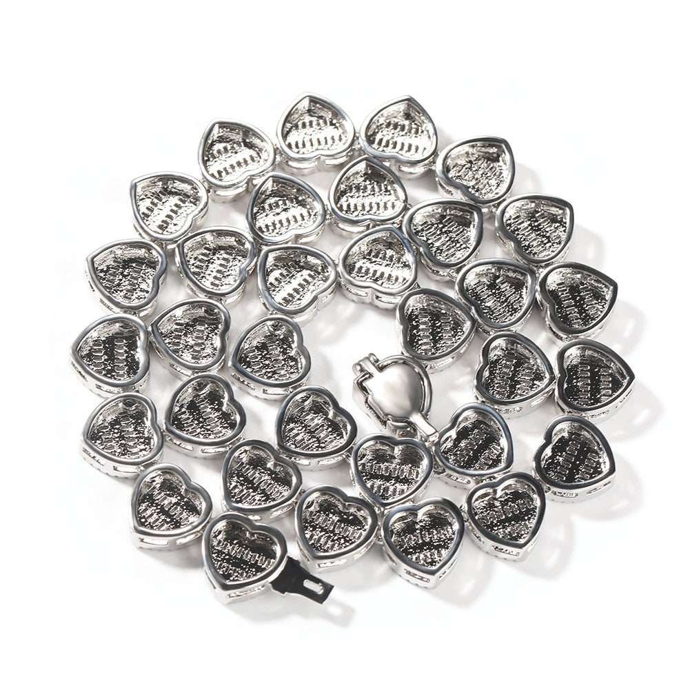 12mm Baguette Heart Necklace