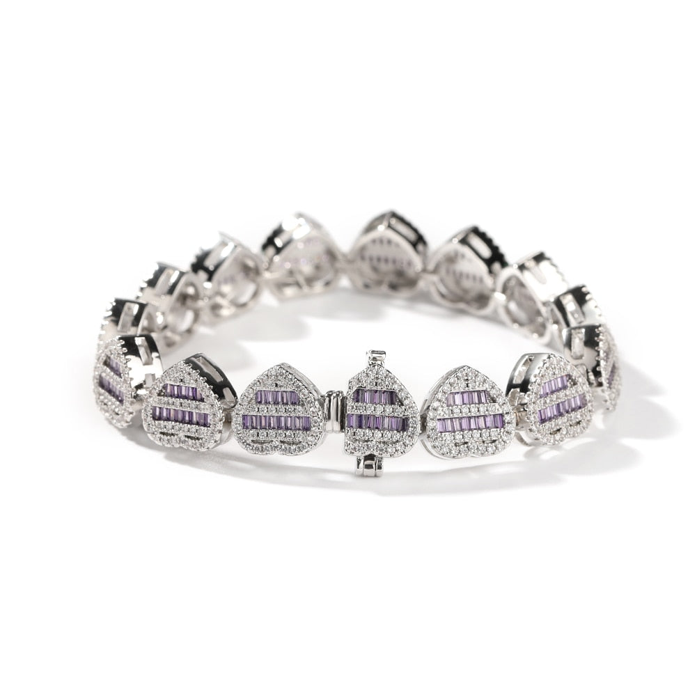 12mm Baguette Heart Bracelet