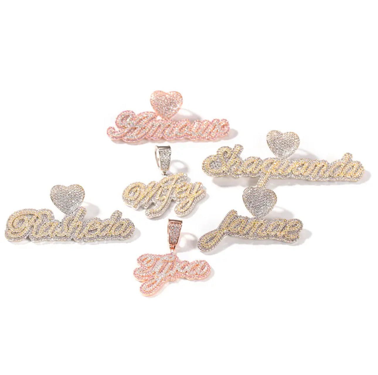 Bubble Letter Heart Pendant