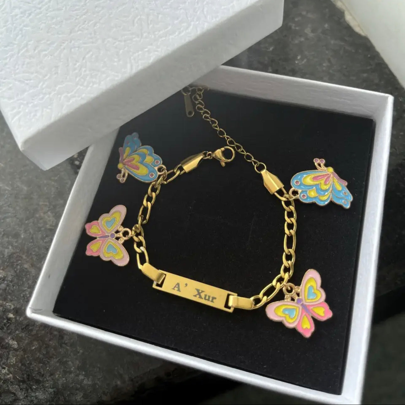 Butterfly Charm Name Bracelet