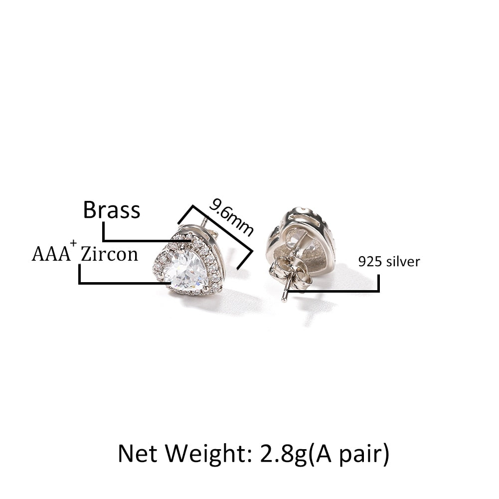 Micro Paved Heart Shaped Stud Earring