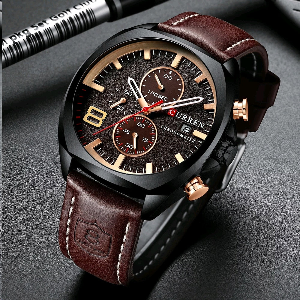 Leather Men Watch