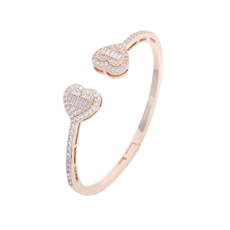Double Heart Bangle