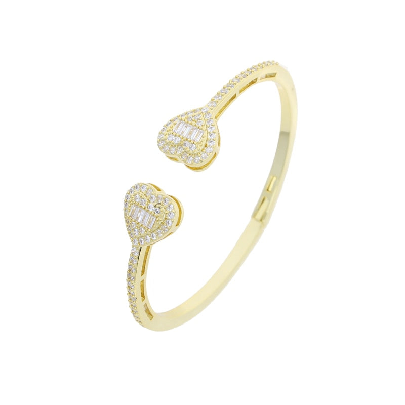 Double Heart Bangle