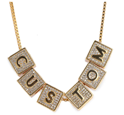 Cube Name Box Chain Nacklace