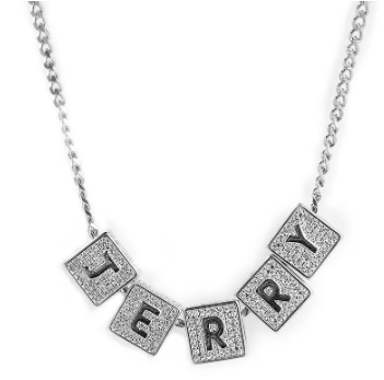 Cube Name Box Chain Nacklace