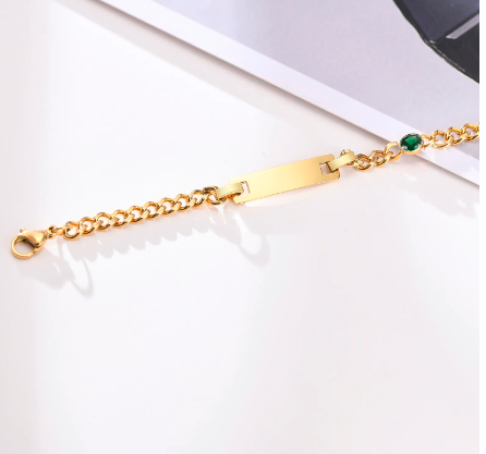 ID Baby Bracelet with Birthstone