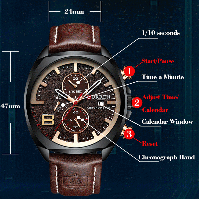 Leather Men Watch
