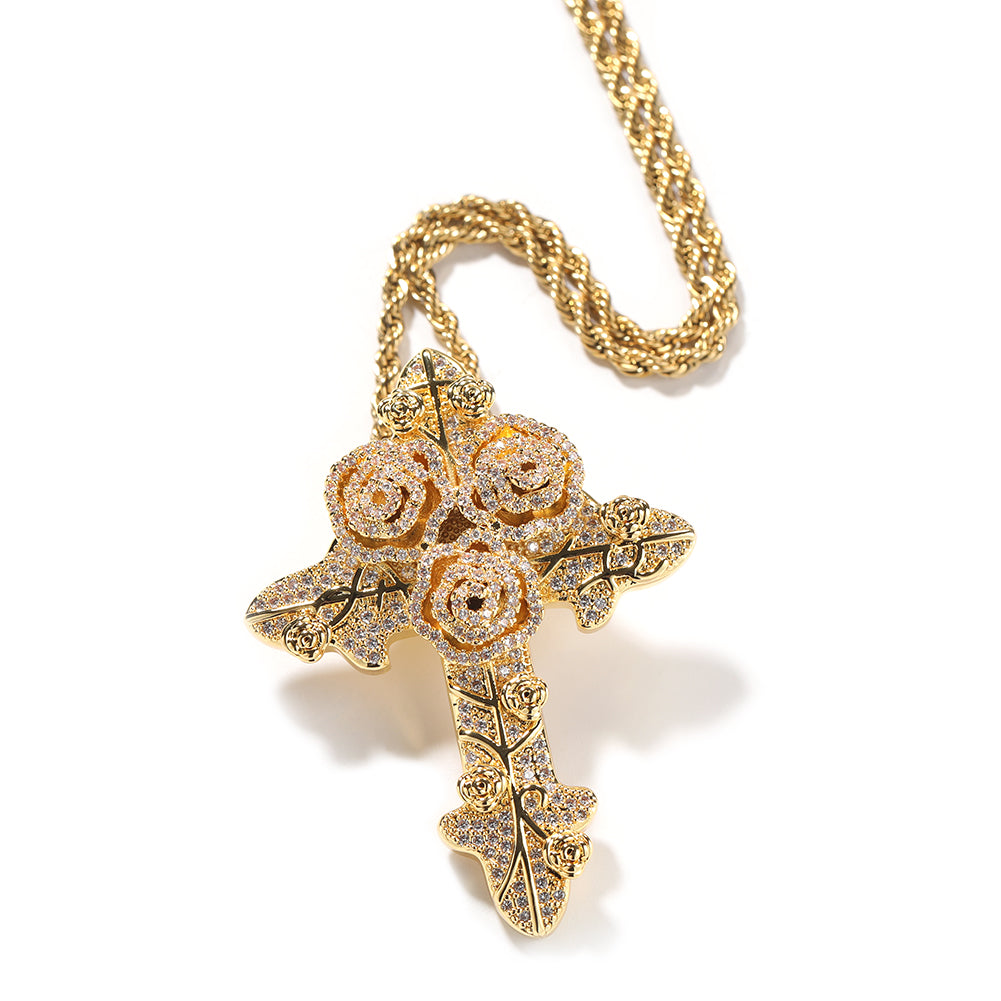 Rose Cross Pendant