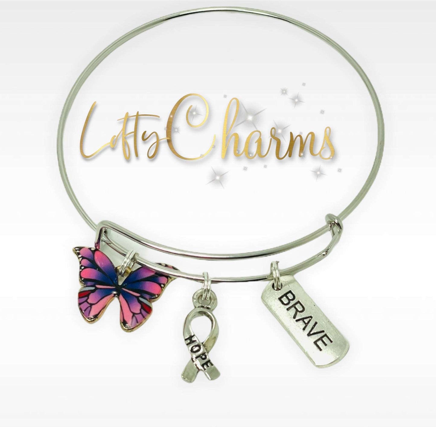 Inspirational Breast Cancer bangles