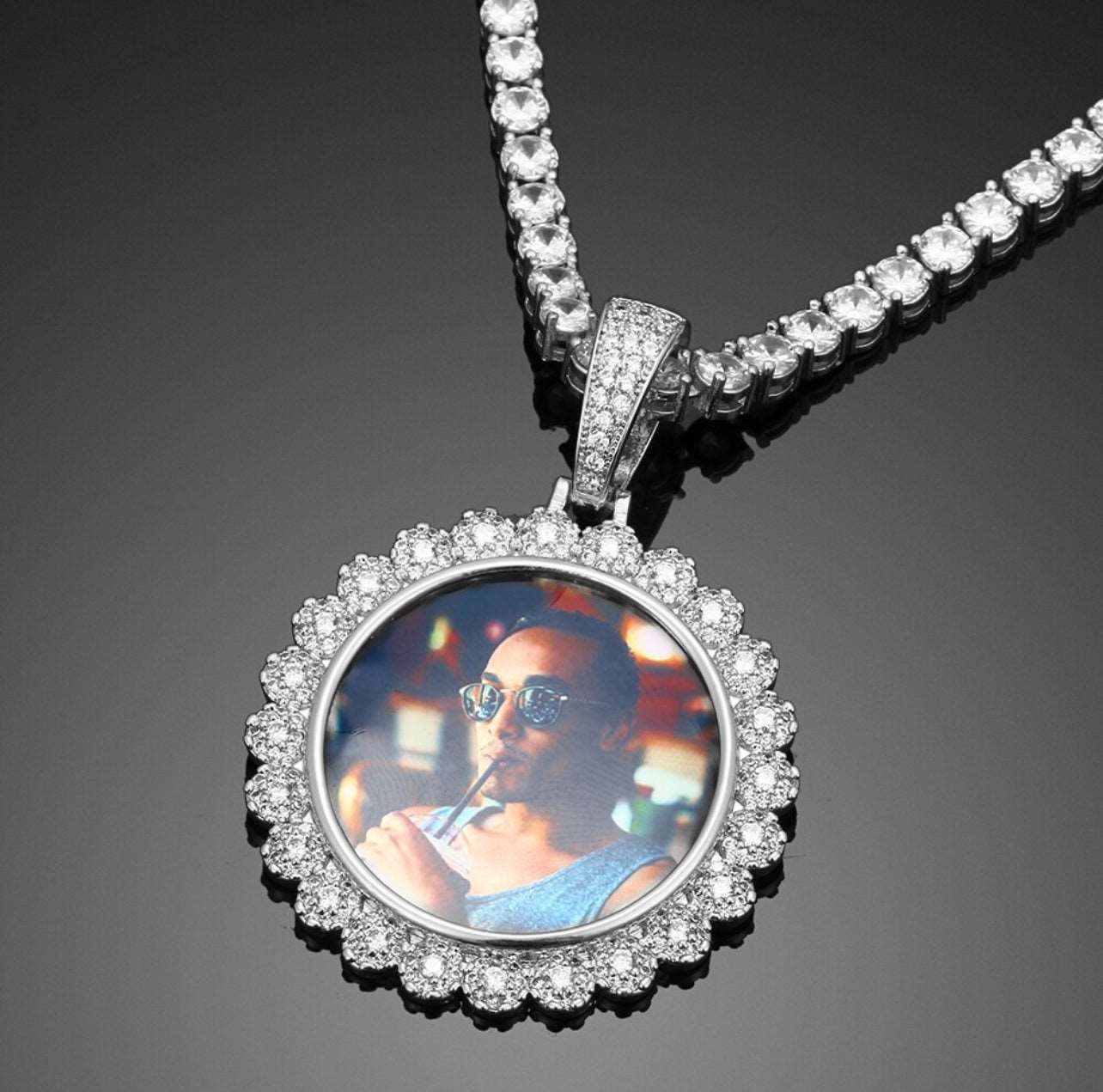 Flower Bomb Photo Pendant
