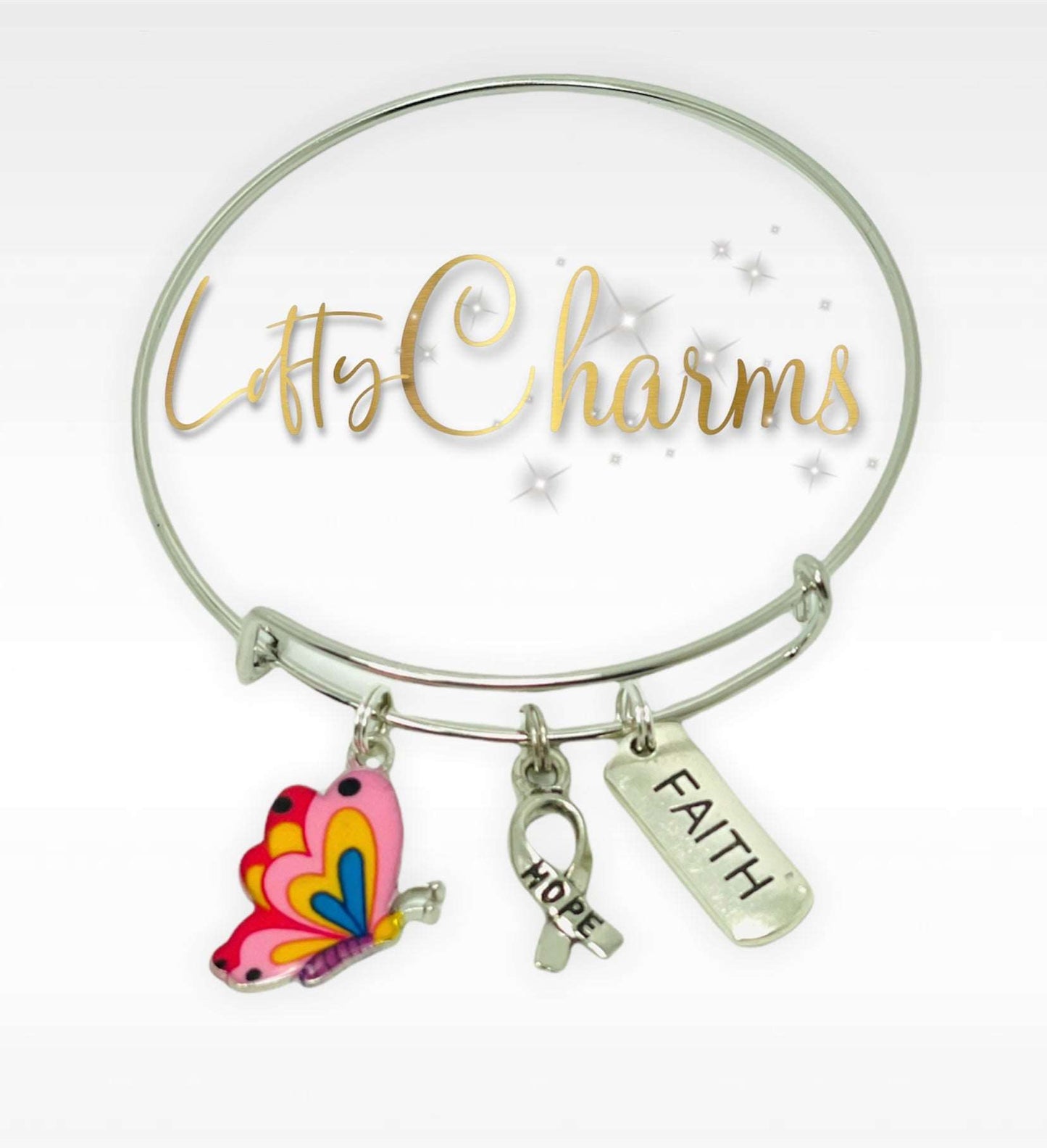 Inspirational Breast Cancer bangles