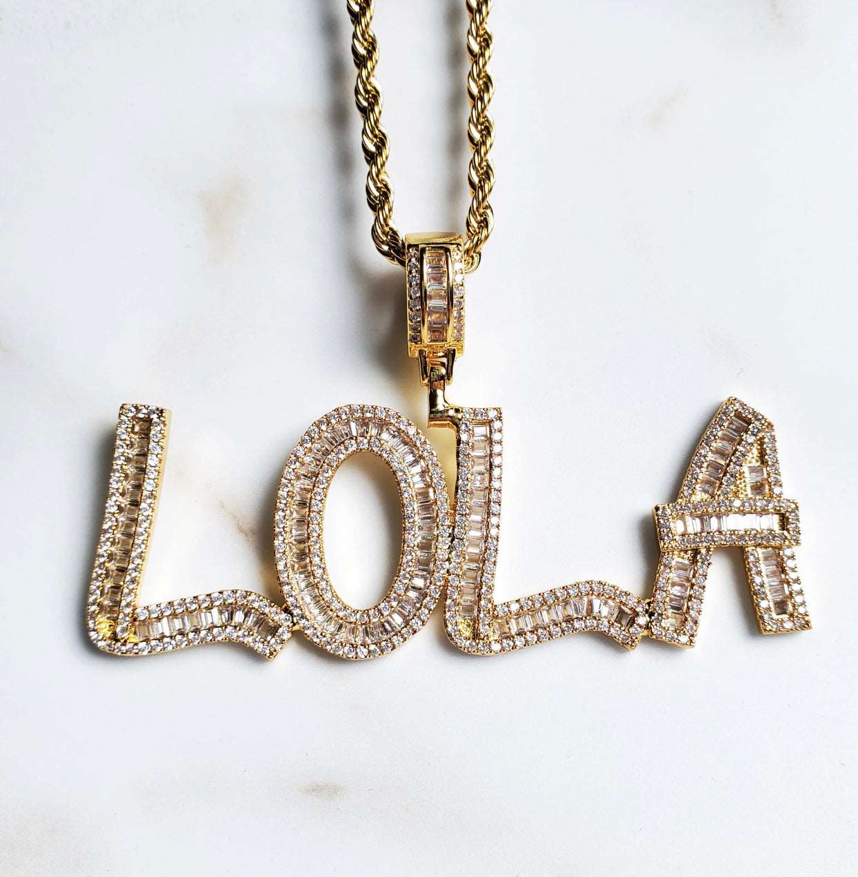 Baguettes in the Face Necklace