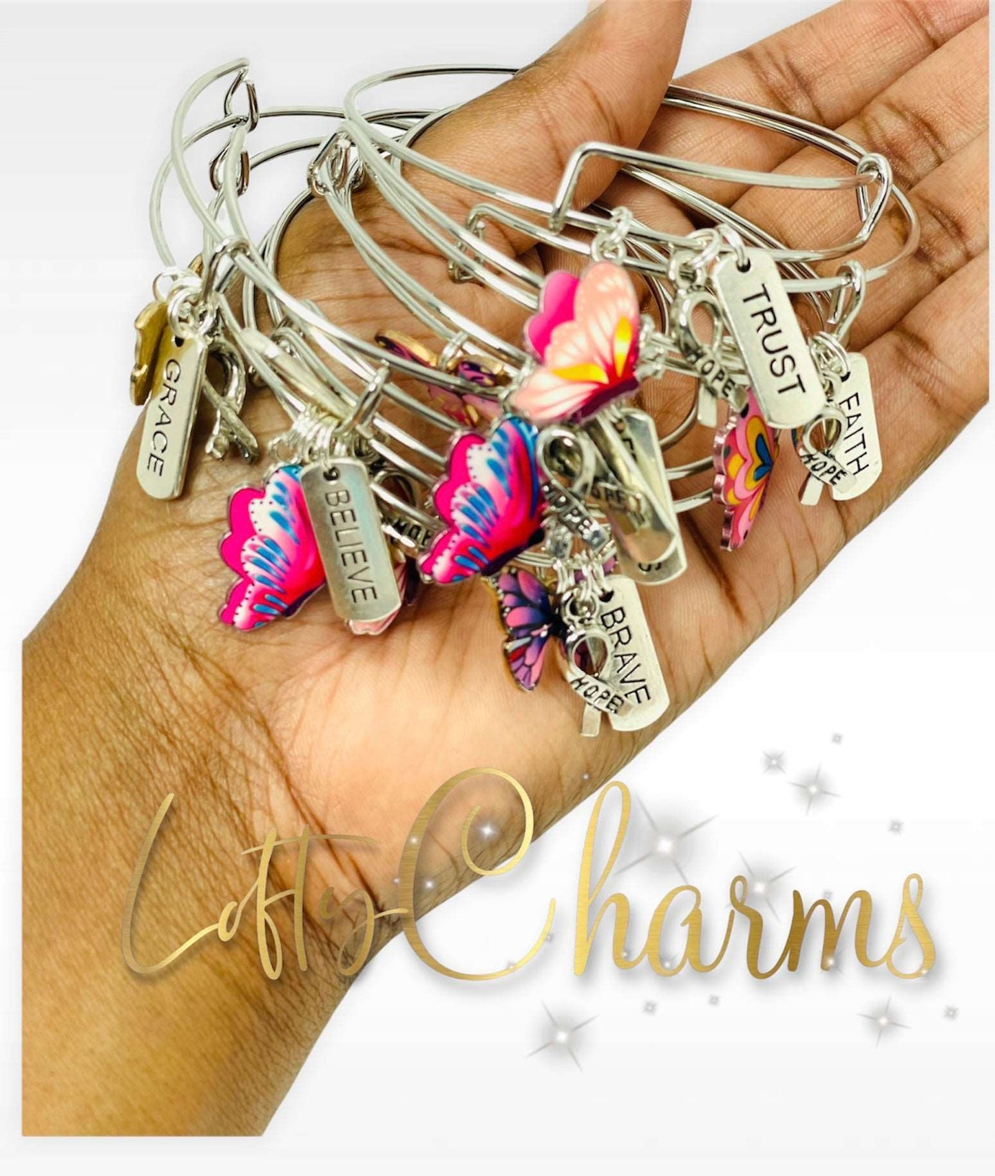 Inspirational Breast Cancer bangles