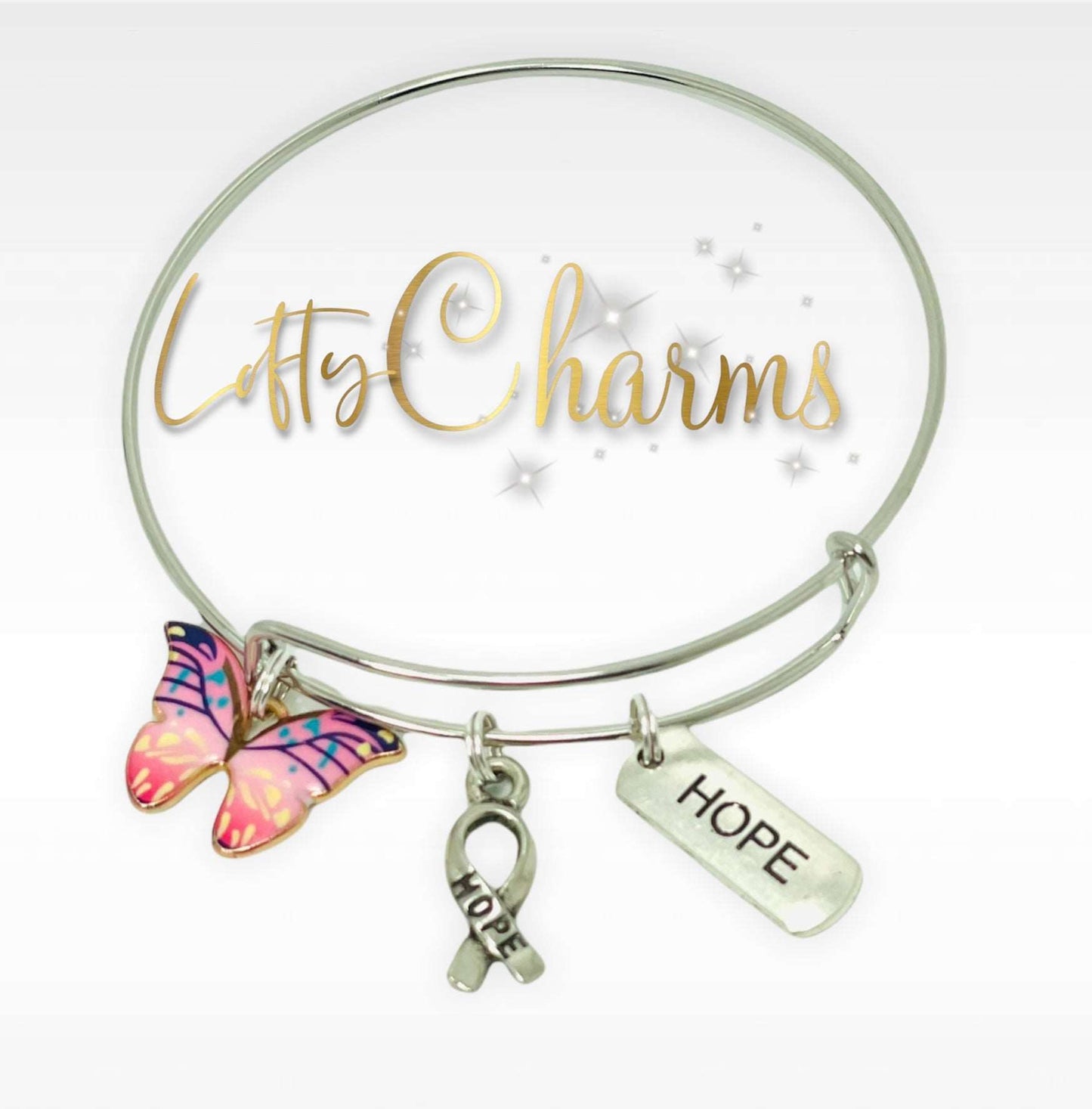 Inspirational Breast Cancer bangles