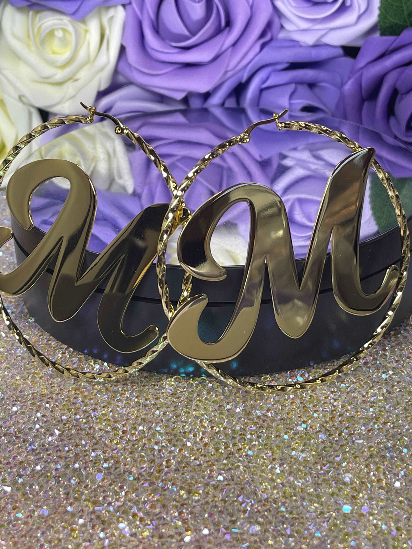 Twisted Letters Hoops Earrings