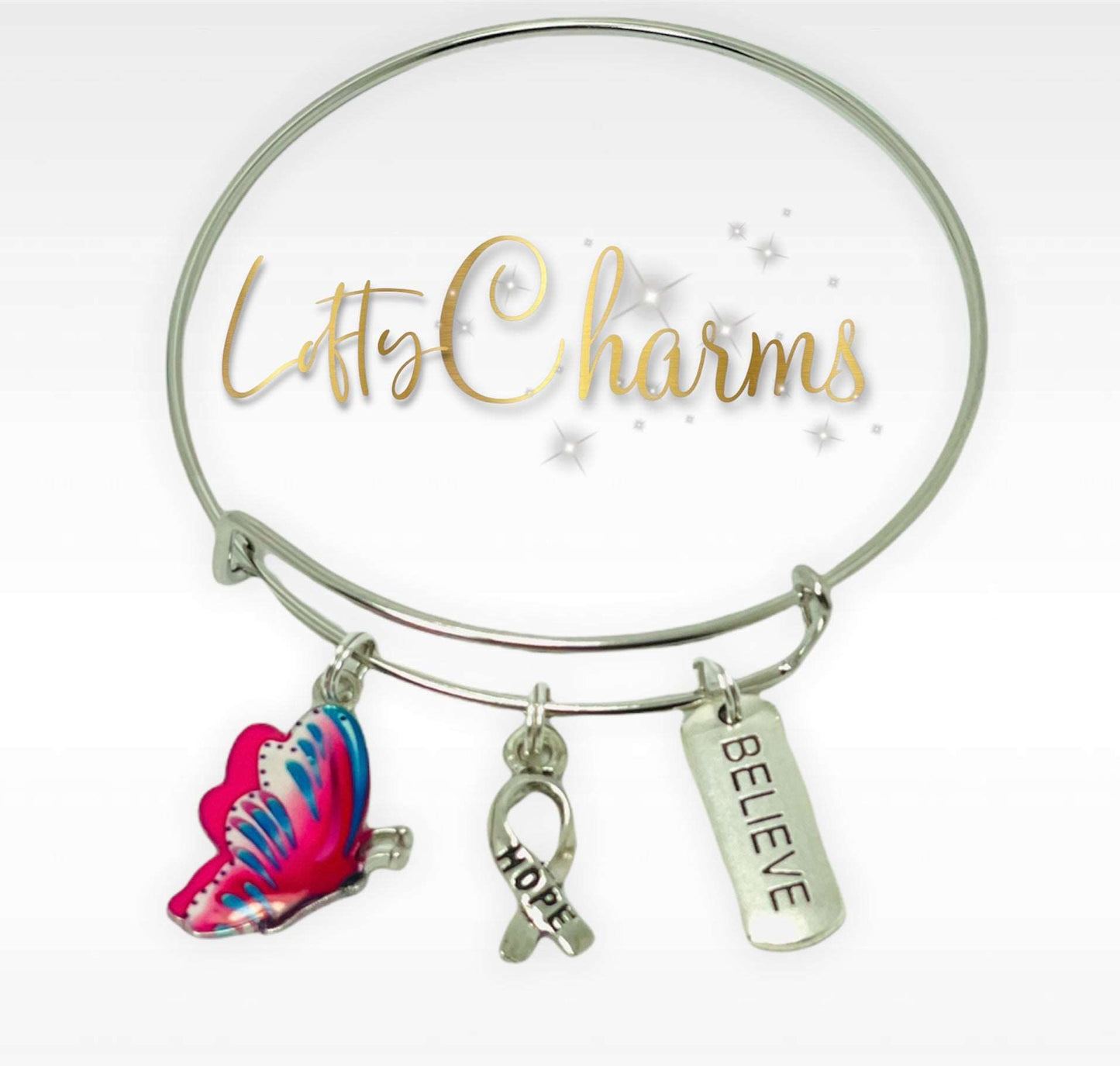 Inspirational Breast Cancer bangles