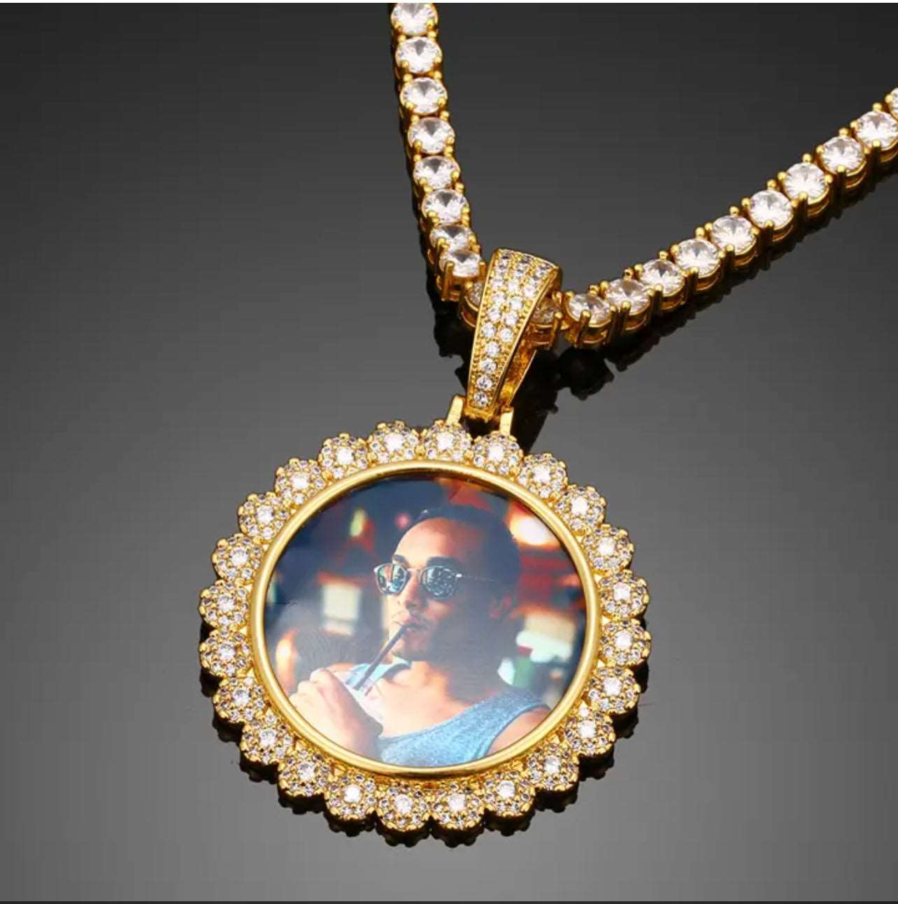 Flower Bomb Photo Pendant