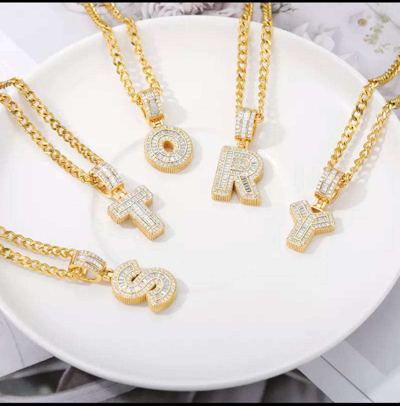 Bubble Initial Letter Necklace
