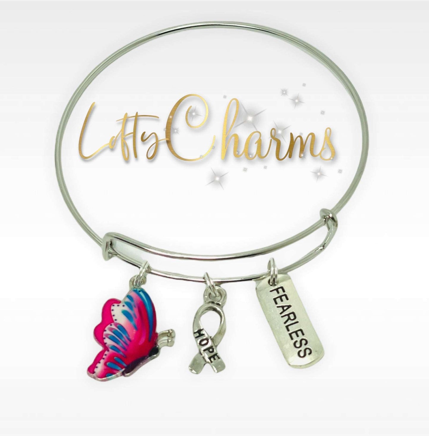 Inspirational Breast Cancer bangles