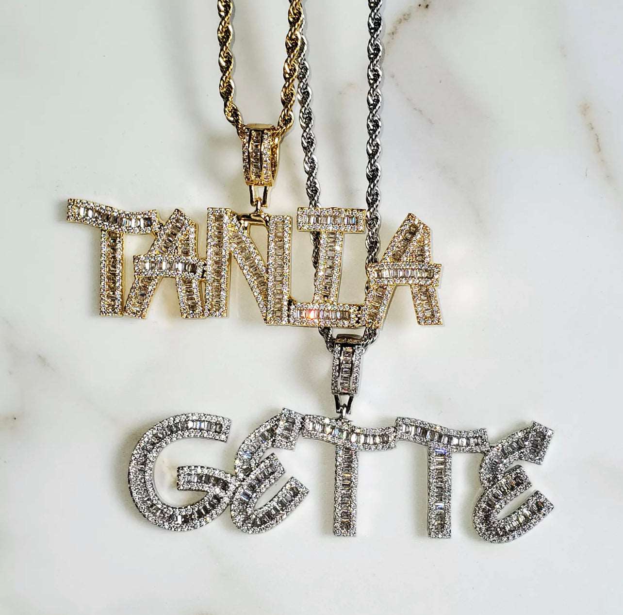 Baguettes in the Face Necklace