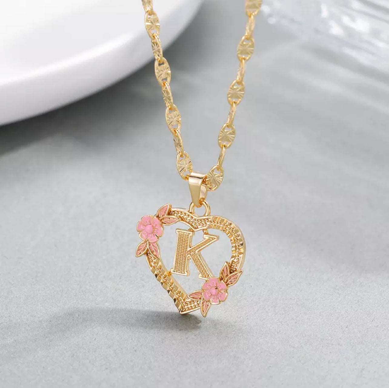 Heart Initial Necklace