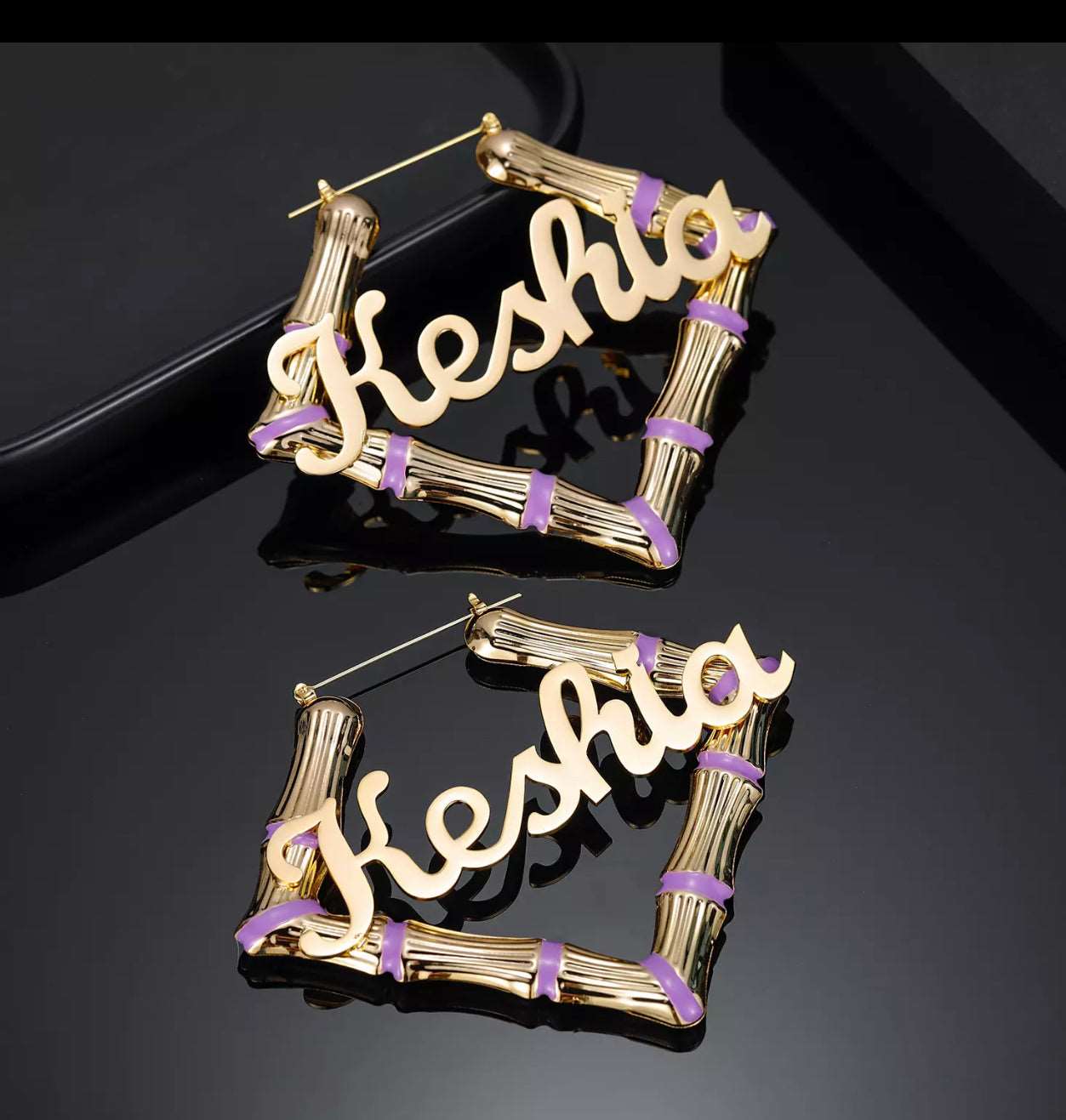 Purple Reign Bamboo Earrings