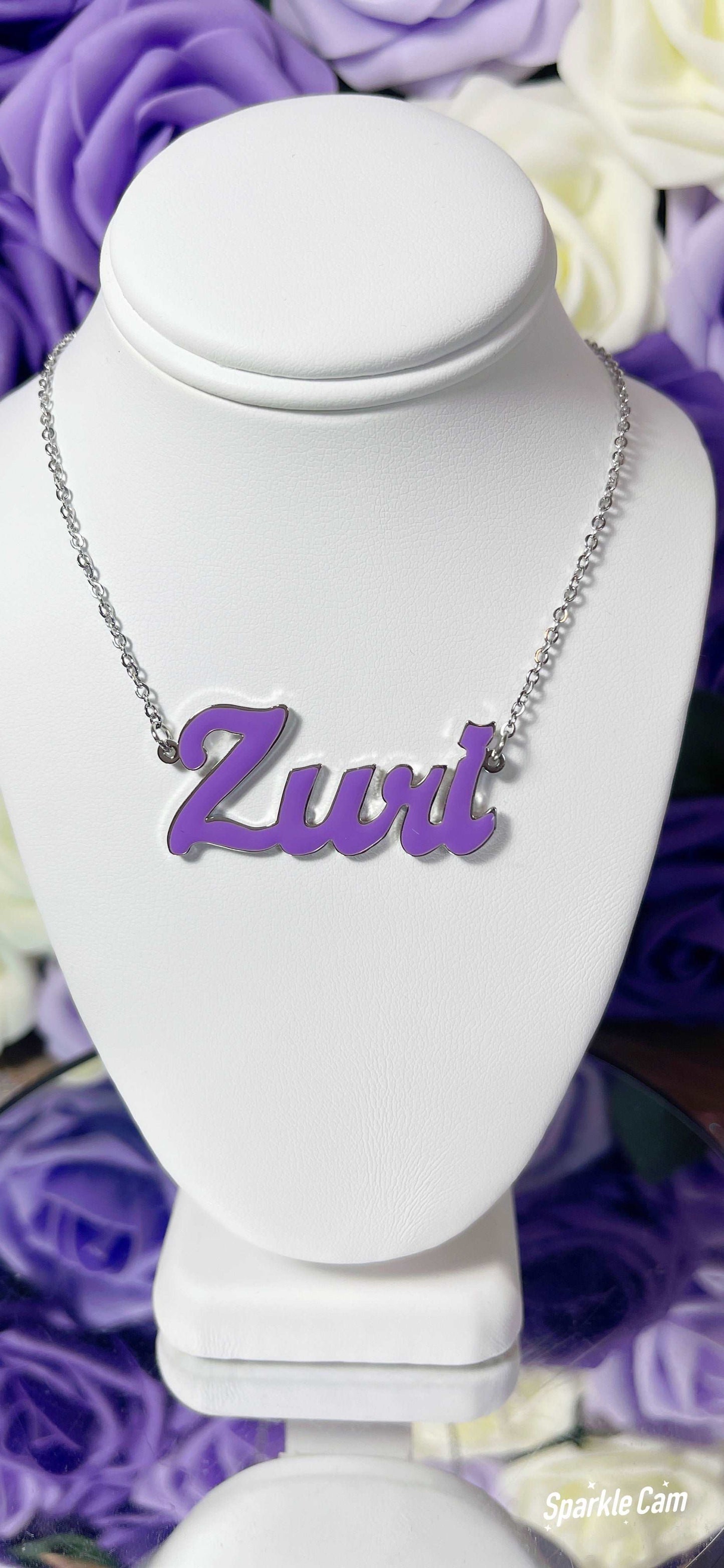 Enamel Name Necklace