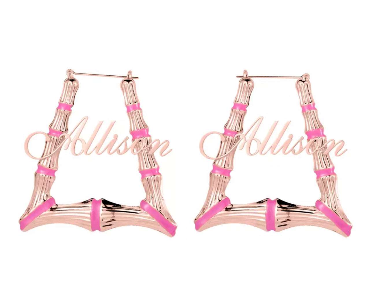 Shade of Pink Bamboo Earrings