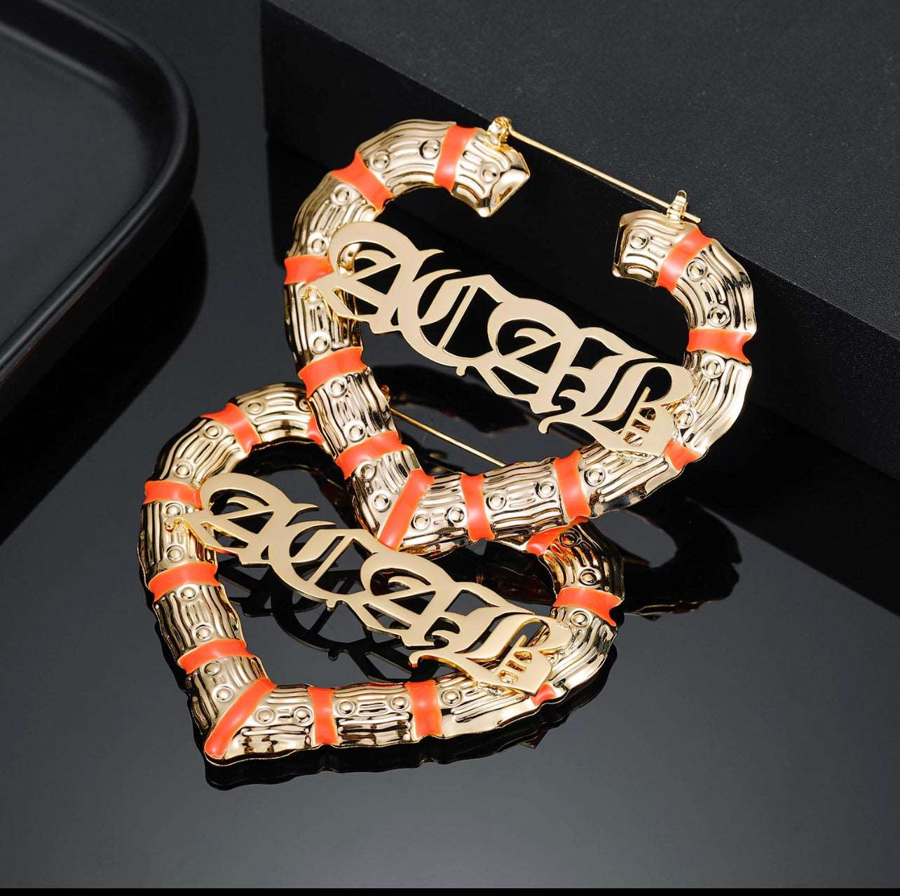 Orange Crush Bamboo Earrings