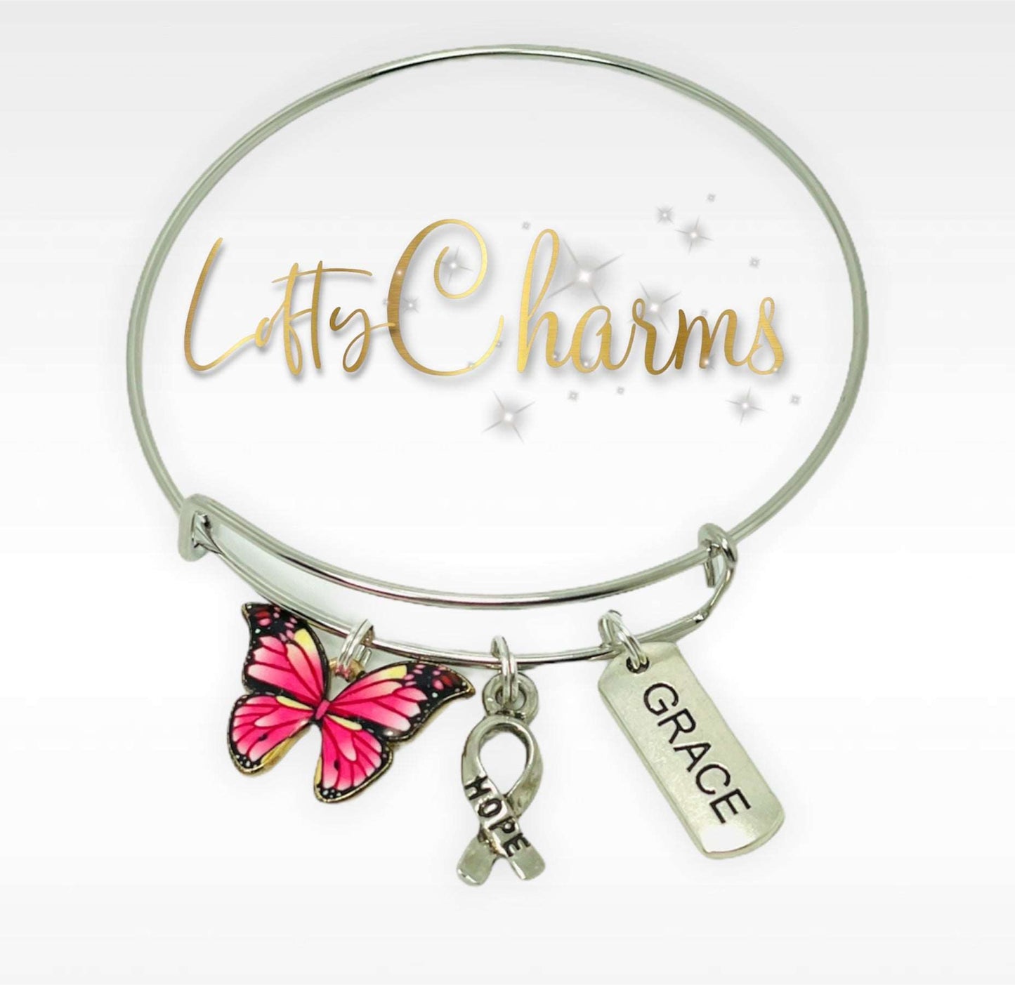 Inspirational Breast Cancer bangles