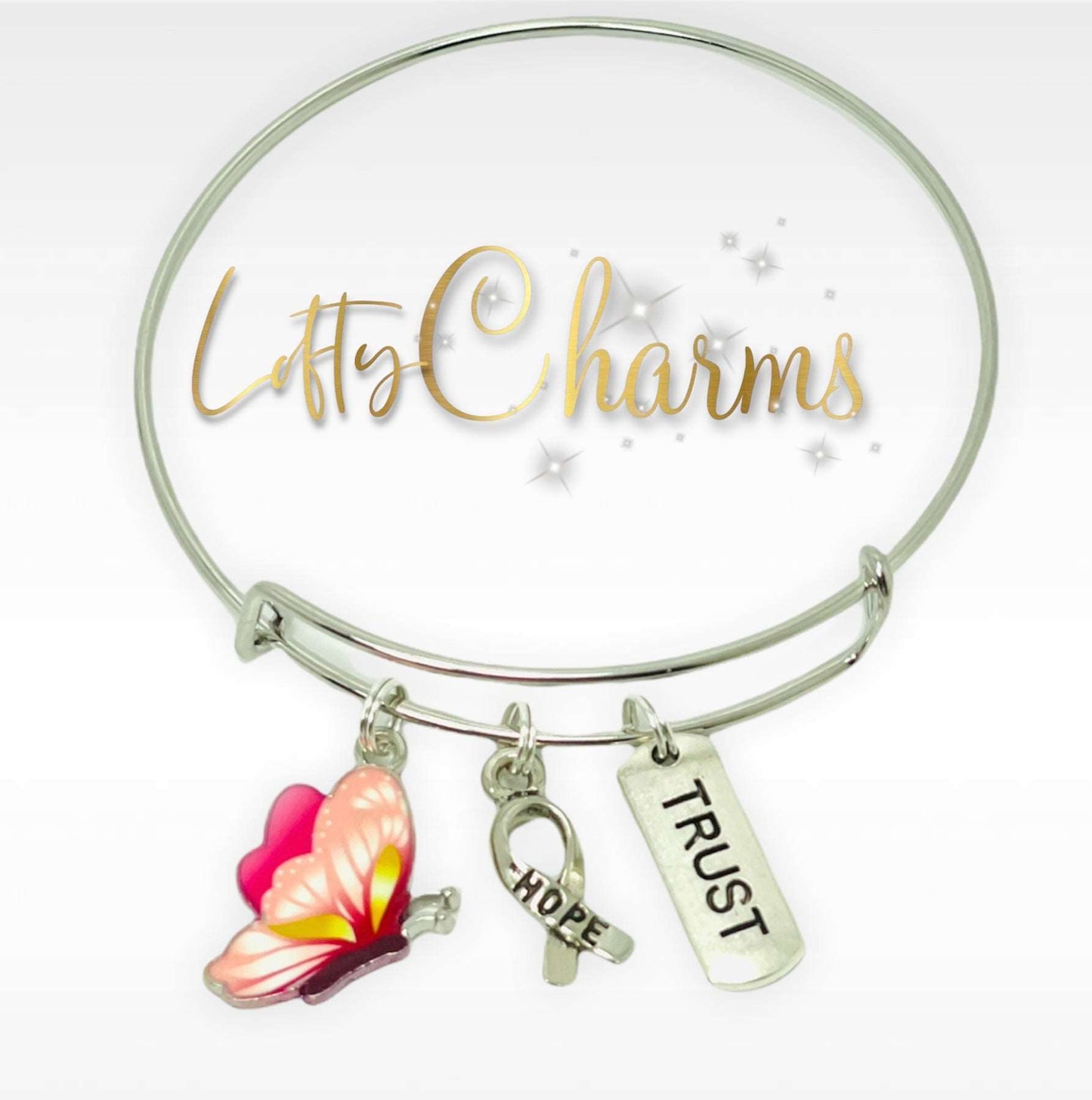 Inspirational Breast Cancer bangles