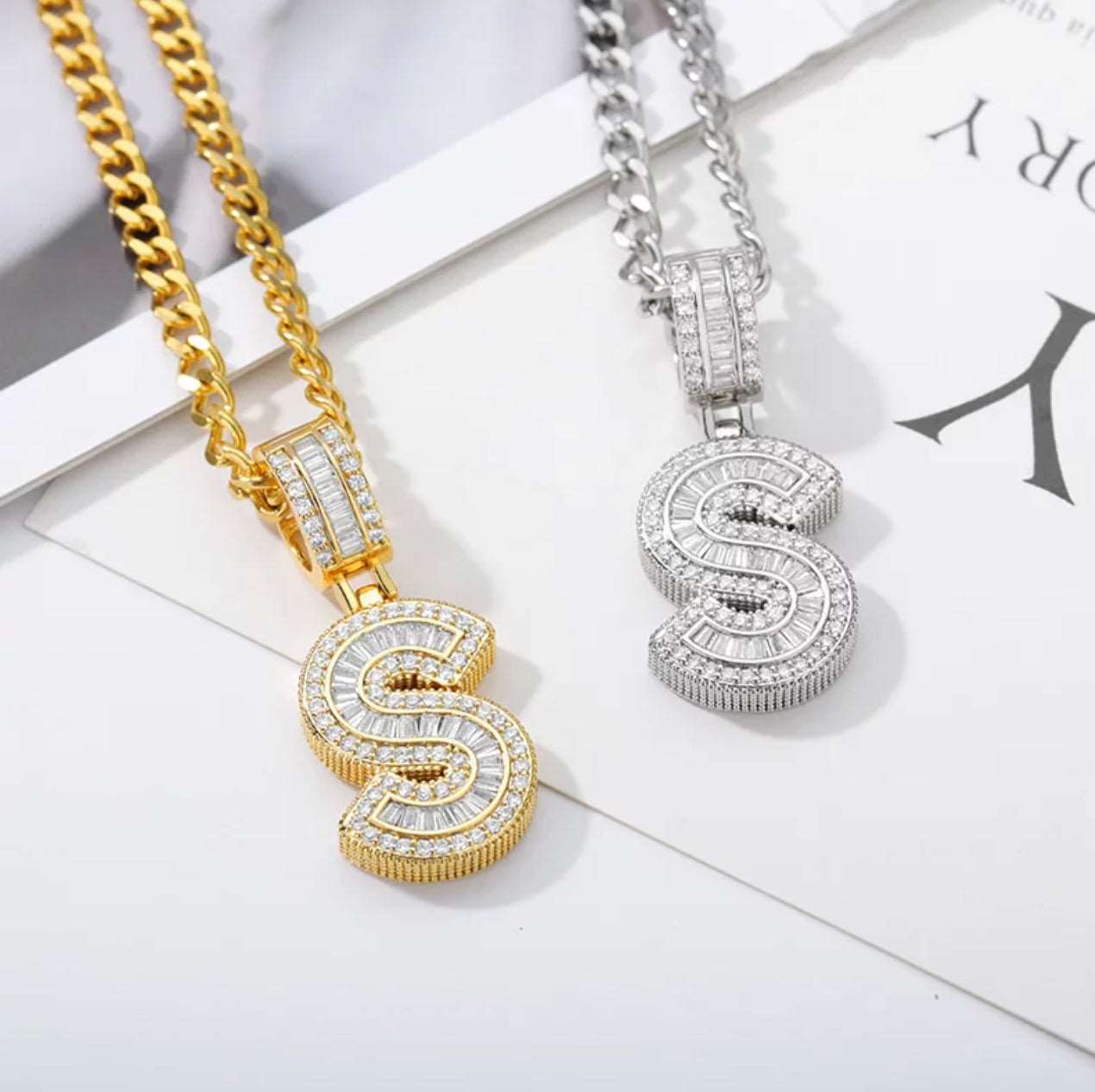 Bubble Initial Letter Necklace