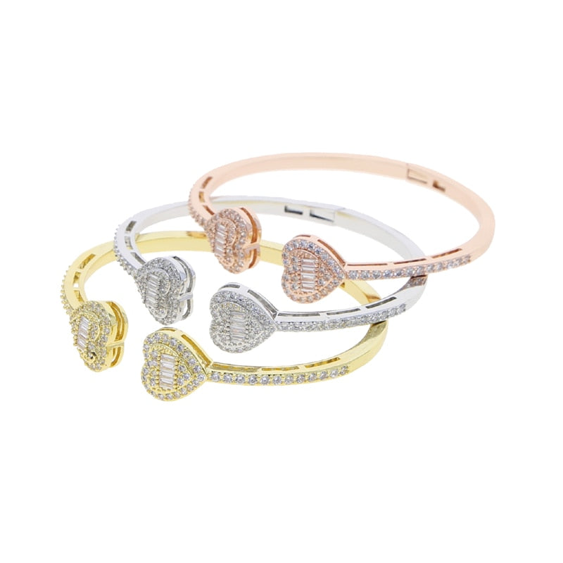 Double Heart Bangle