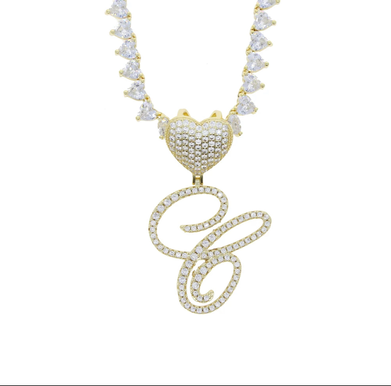 Gold Cursive Initial Necklace