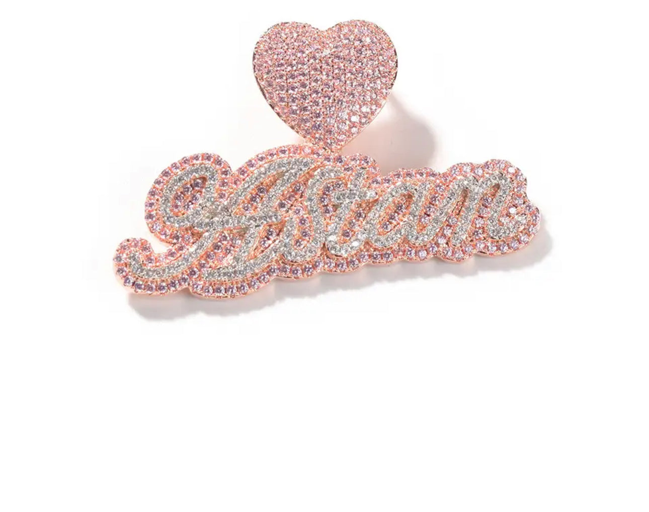 Bubble Letter Heart Pendant