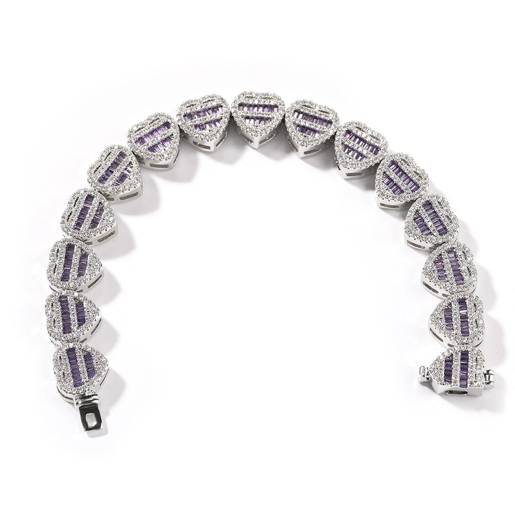 12mm Baguette Heart Bracelet