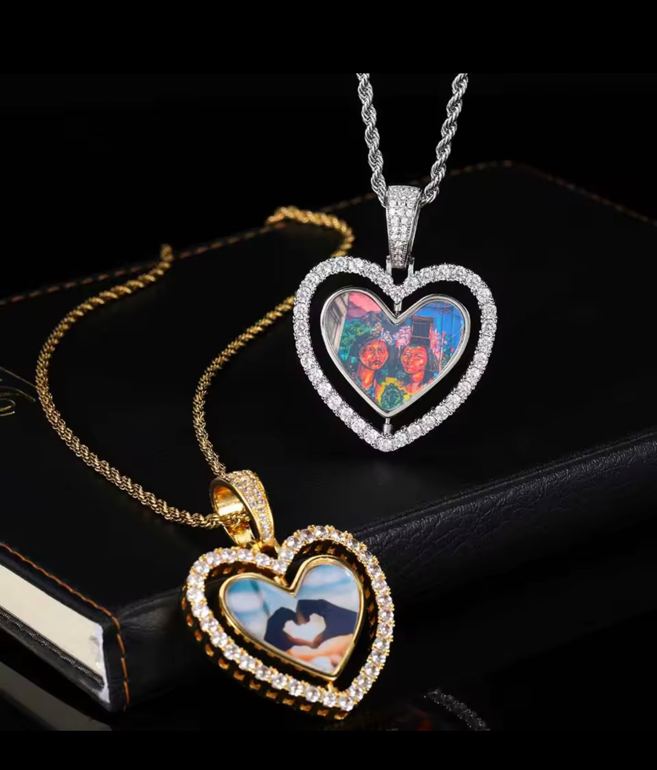 Revolving Heart Photo Pendant