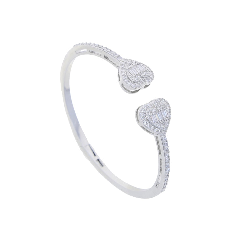 Double Heart Bangle