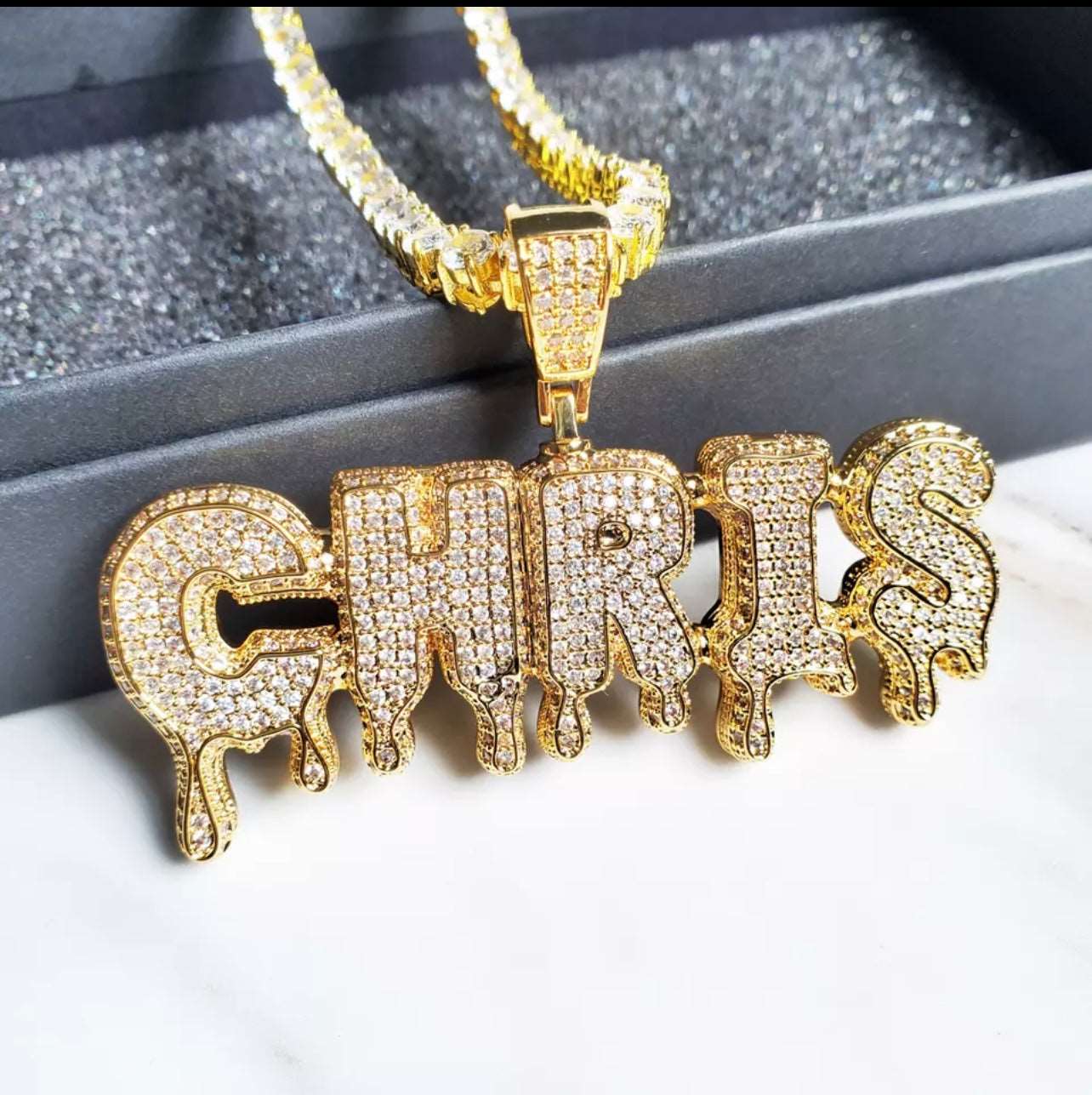 Iced out chain with on sale name