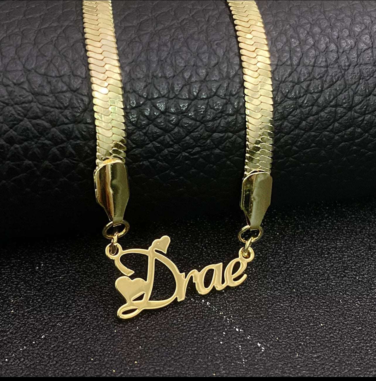Herringbone Chain Name Necklace