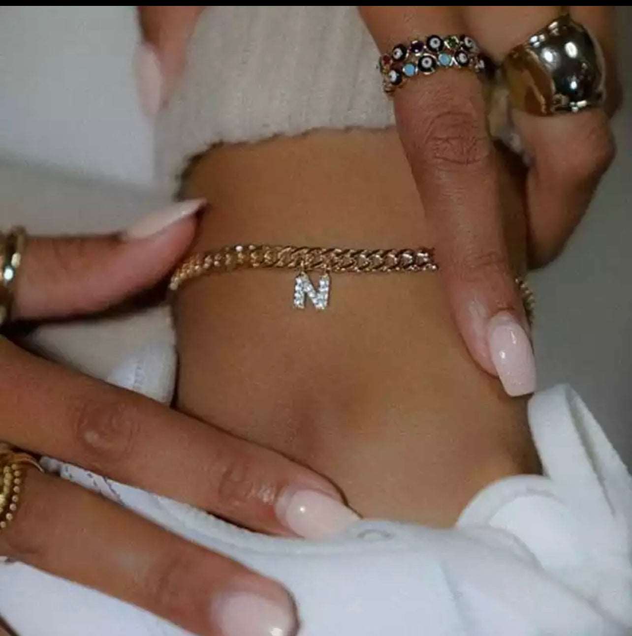 Dainty Initial Anklet